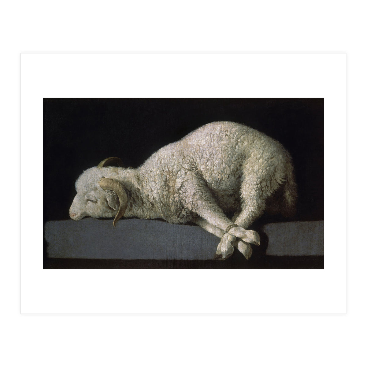 Agnus Dei - ca.1635-40 - oil on canvas - 37,3 x 62 cm - Spanish Baroque - NP 7293. (Print Only)