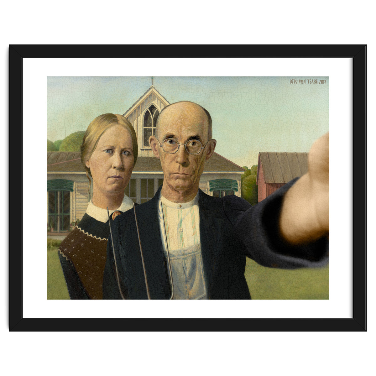 American Gothic - Grant Wood - Selfie