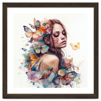 Butterfly Muse Watercolor Portrait