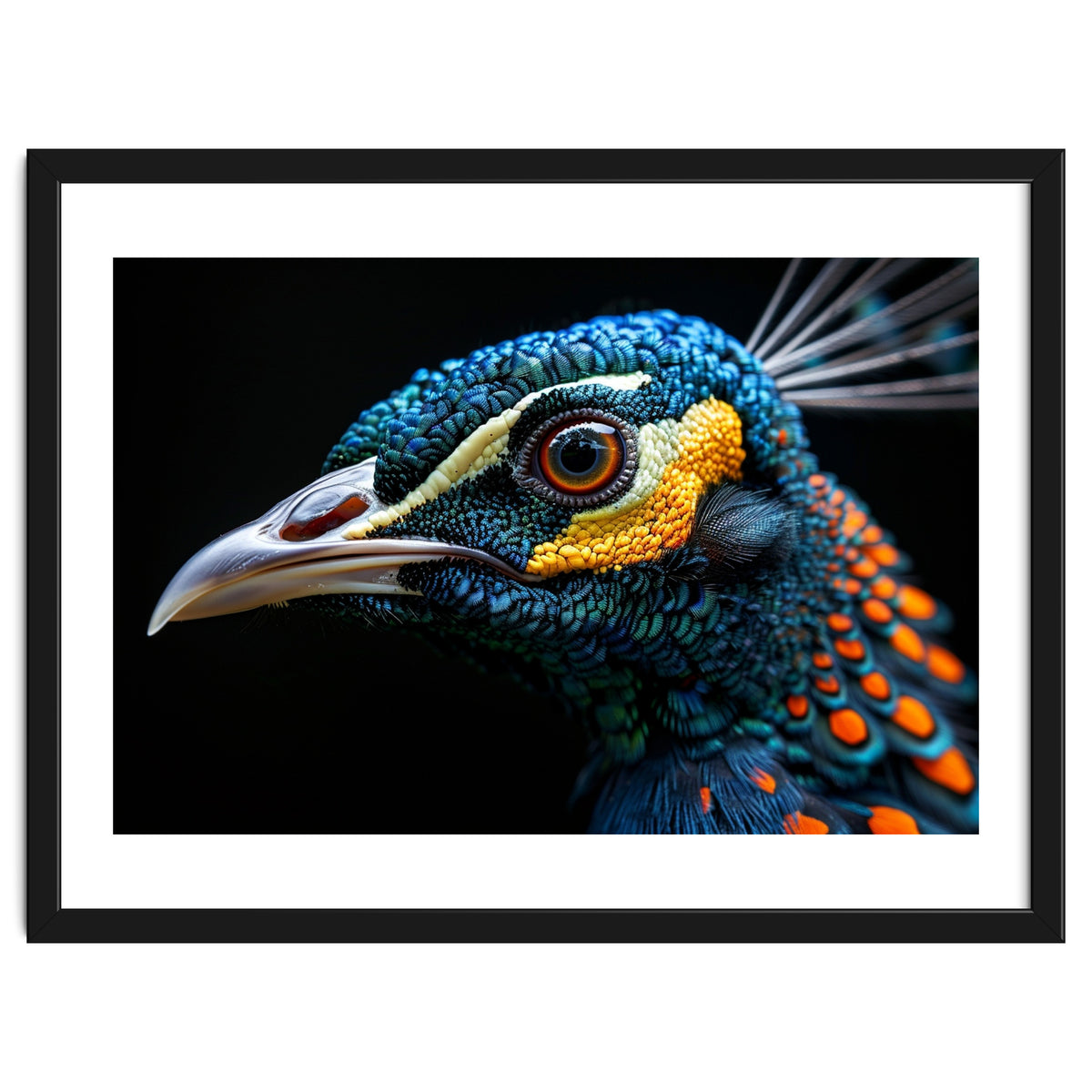 Close Up Of A Peacock Bird Head Eye