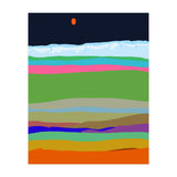Iceland, Abstract Nature Travel Landscape, Eclectic Rainbow Retro Concept, Colorful Boho Modern Contemporary (Print Only) thumbnail