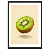 Kiwi Slice, Watercolor Fruit, Fresh Green Art