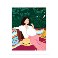 Bohemian Soul, Modern Boho Woman Decor Self Love, Self Care Portrait Fashion Patio Style Garden (Print Only)