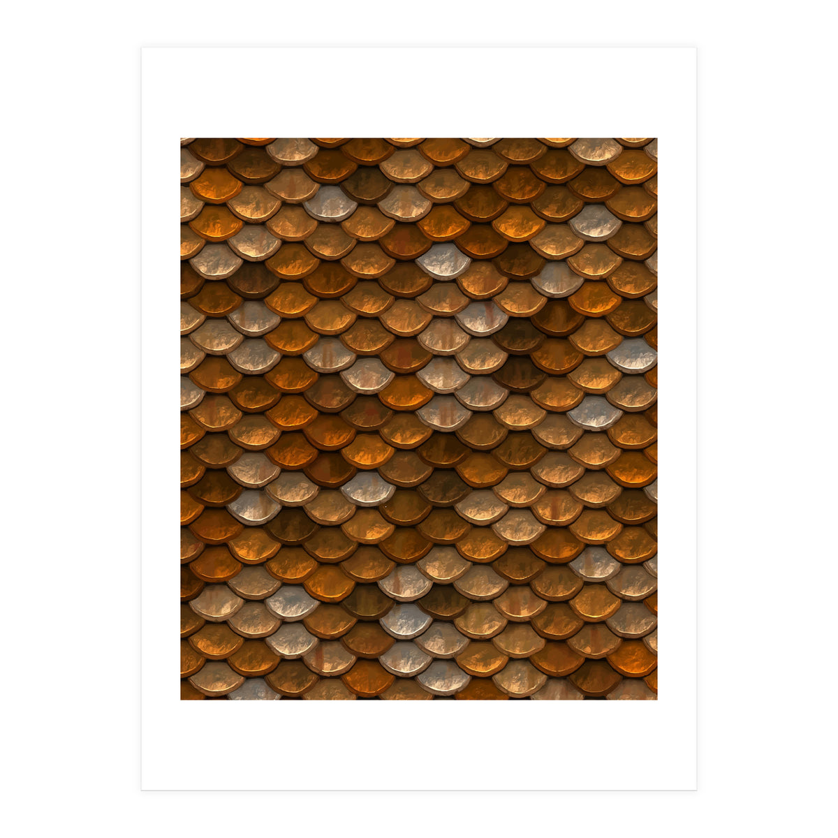 Transforming Into A Golden Mermaid (Print Only)