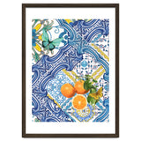 Mediterranean blue tiles, butterflies and citrus fruit thumbnail