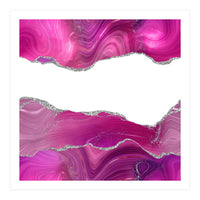 Magenta & Silver Agate Texture 08  (Print Only)