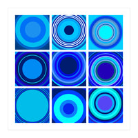 Circles & Rectangles Alt Blue 3 X 3: 3 (Print Only)