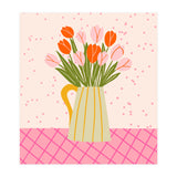 Tulips in a vase - pink and orange (Print Only) thumbnail