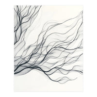 Abstract Black Branching Lines Flowing (Print Only)