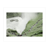 Tourists walking around the waterfall - Iceland  (Print Only) thumbnail