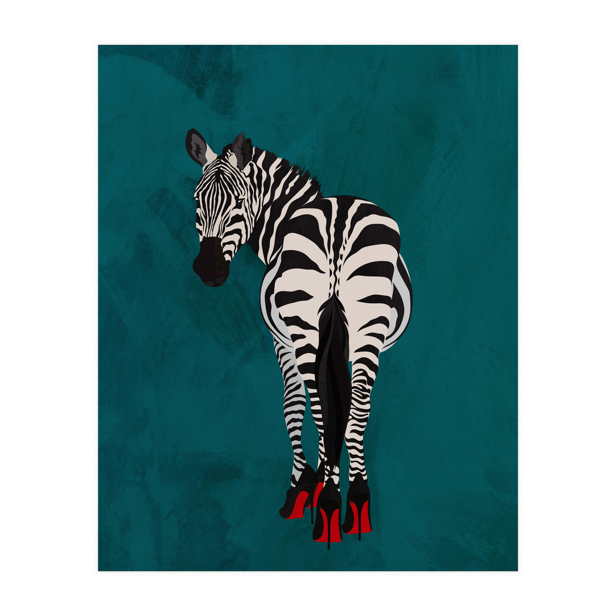 Zebra wearing heals (Print Only)