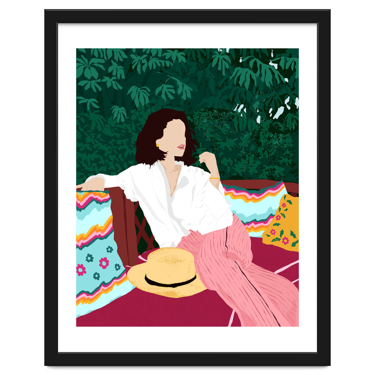 Bohemian Soul, Modern Boho Woman Decor Self Love, Self Care Portrait Fashion Patio Style Garden