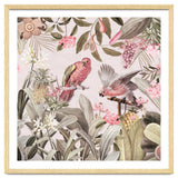 Colorful Parrots In Flower And Fruit Tropical Jungle thumbnail