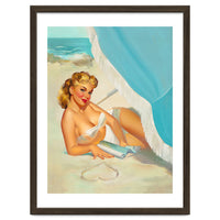 Pinup Sexy Blonde On The Beach