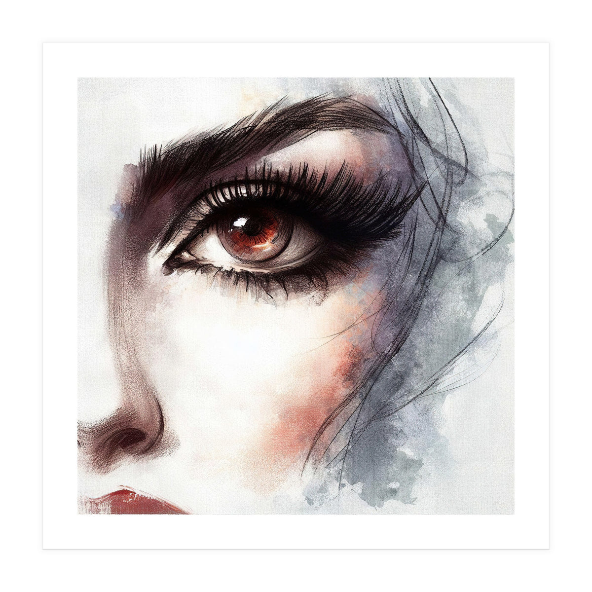 Amber Eye Portrait Fragment (Print Only)