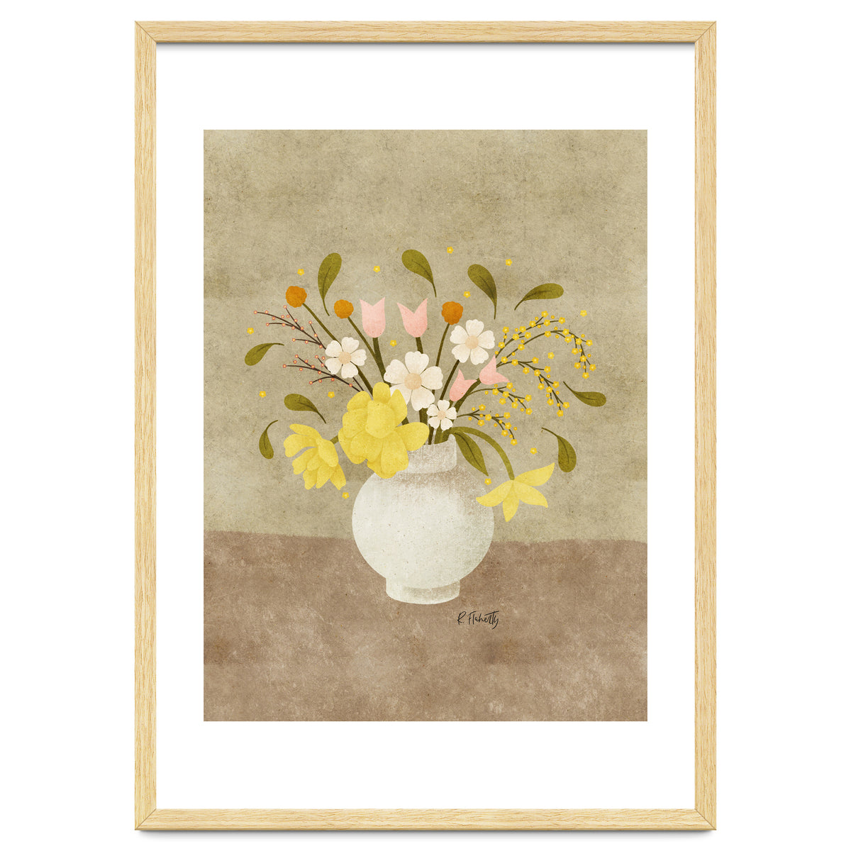 Spring Vase Of Tulips