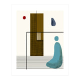 Solitude & Reflection, Abstract Concept Art, Meditation Rustic Eclectic Minimalism, Scandinavian Neutral (Print Only) thumbnail