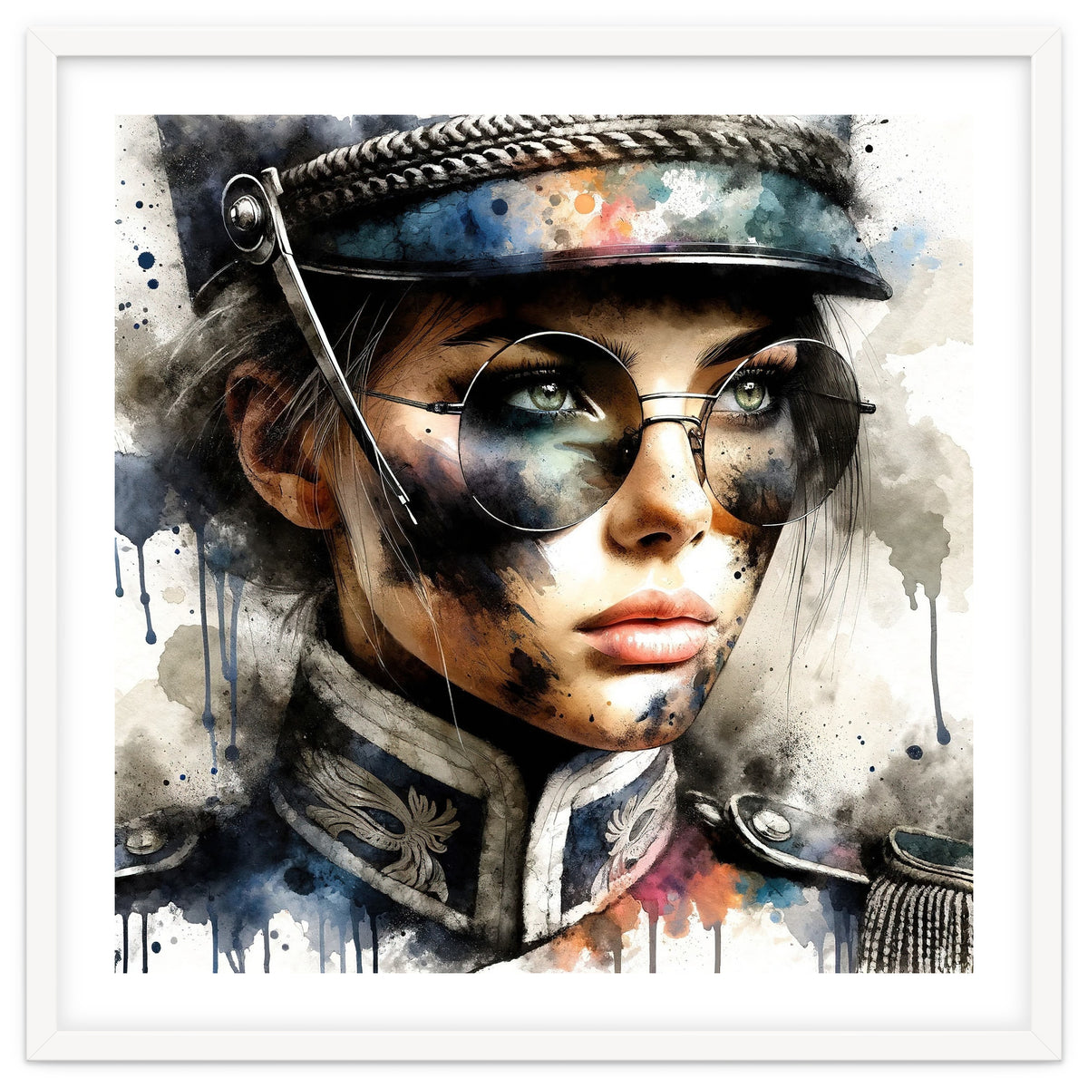 Watercolor Napoleonic Soldier Woman #5