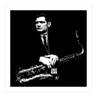 Zoot Sims American Jazz Saxophonist in Grayscale (Print Only)