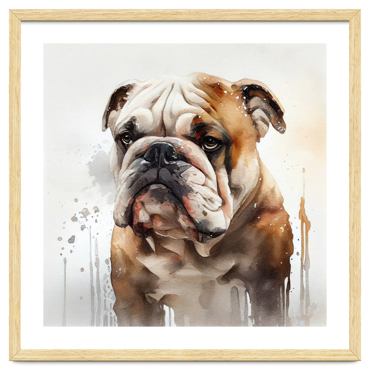 Watercolor British Bulldog