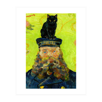 Black Cat on the Postman’s Hat, Van Gogh Inspired Painting (Print Only)