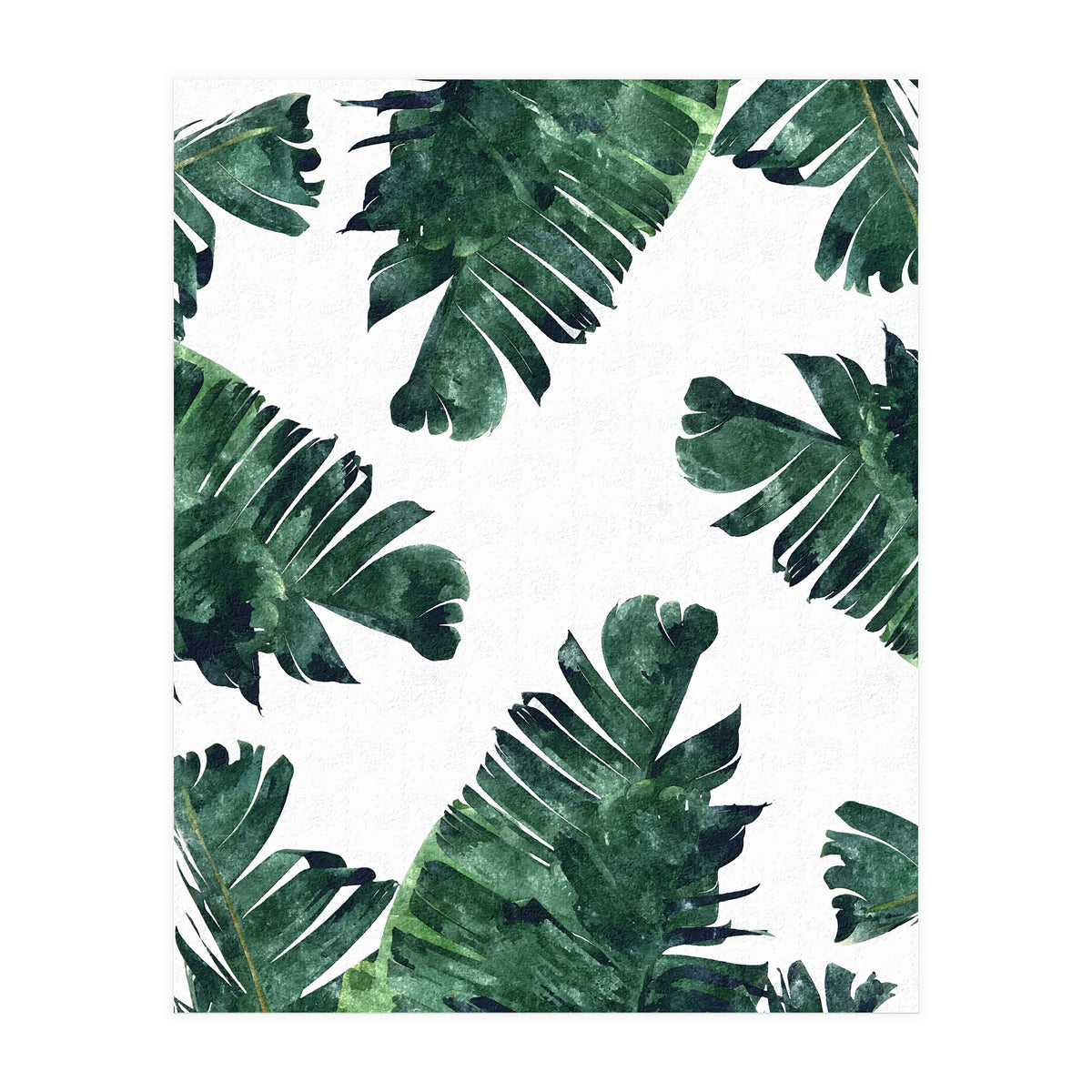 Banana Leaf Watercolor Painting, Tropical Nature Botanical Palm Illustration Bohemian Minimal Luxe (Print Only)