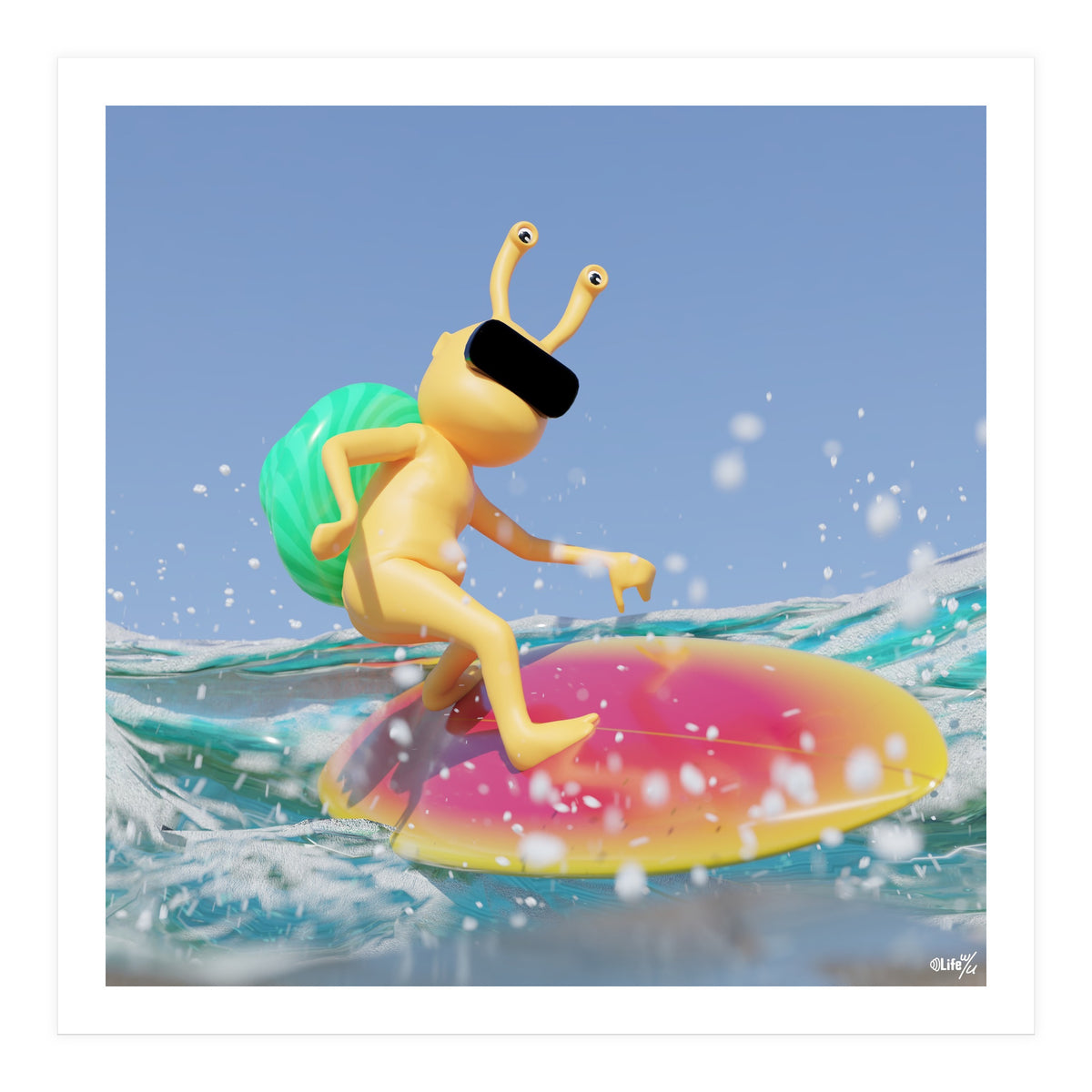 Surfing - angle #2 (Lwuba 043 Salt Proof Surfing 02) (Print Only)