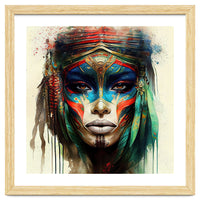 Turquoise Warrior Woman Portrait