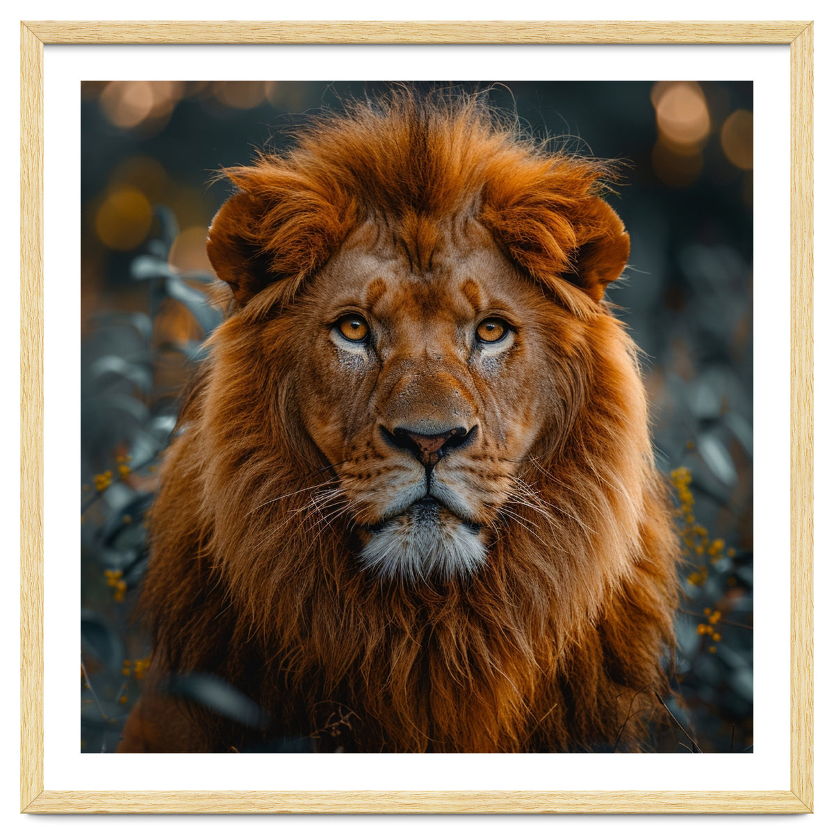 Majestic Lion Portrait Intense Gaze Wildlife