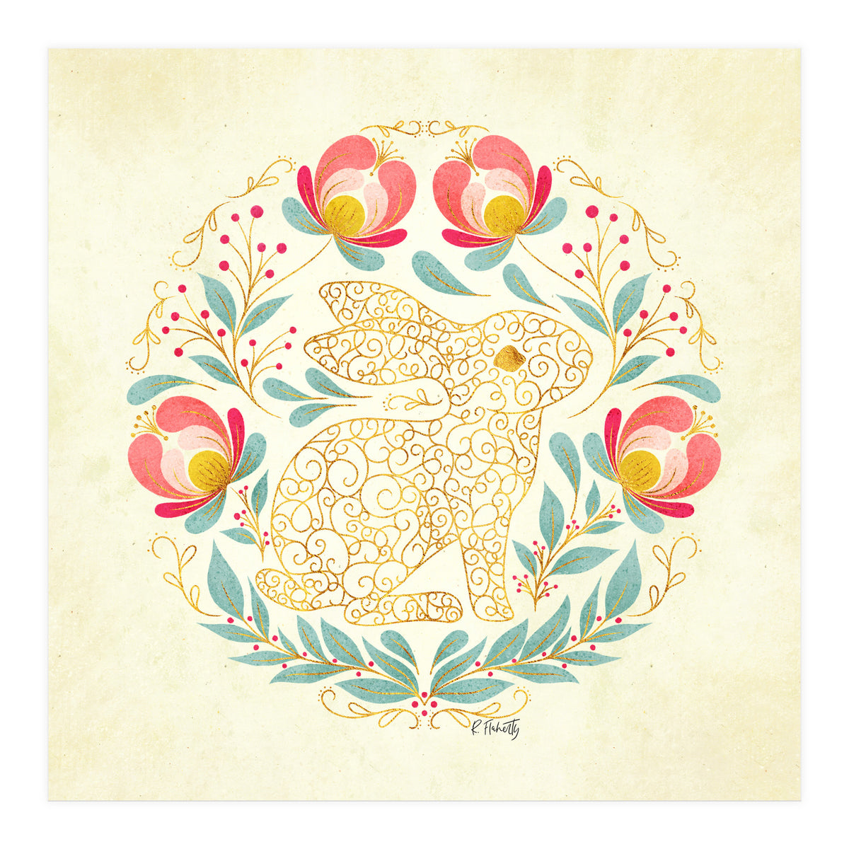 Folk Art Rabbit (Print Only)