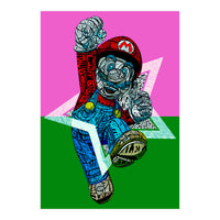 Mario Bross Typo Style Cartoon Pop Art (Print Only)
