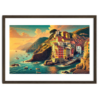 Vintage Cinque Terre Poster, Italy