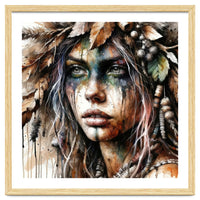 Autumn Leaf Druid Woman Portrait