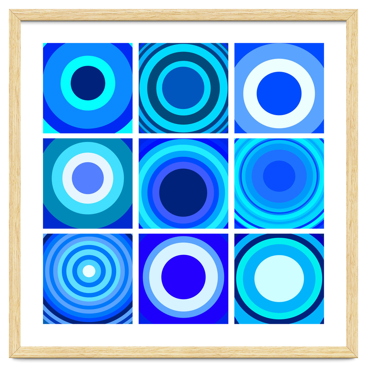 Circles & Rectangles Alt Blue 3 X 3: 4