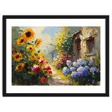 Vibrant Summer Cottage Garden Oil Painting thumbnail