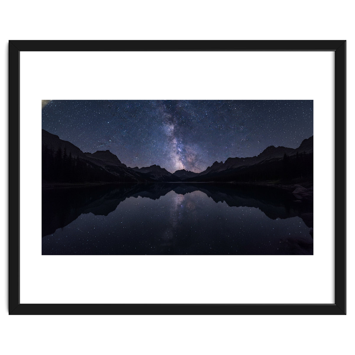 Starlit Reflection: Milky Way Over Mountain Lake