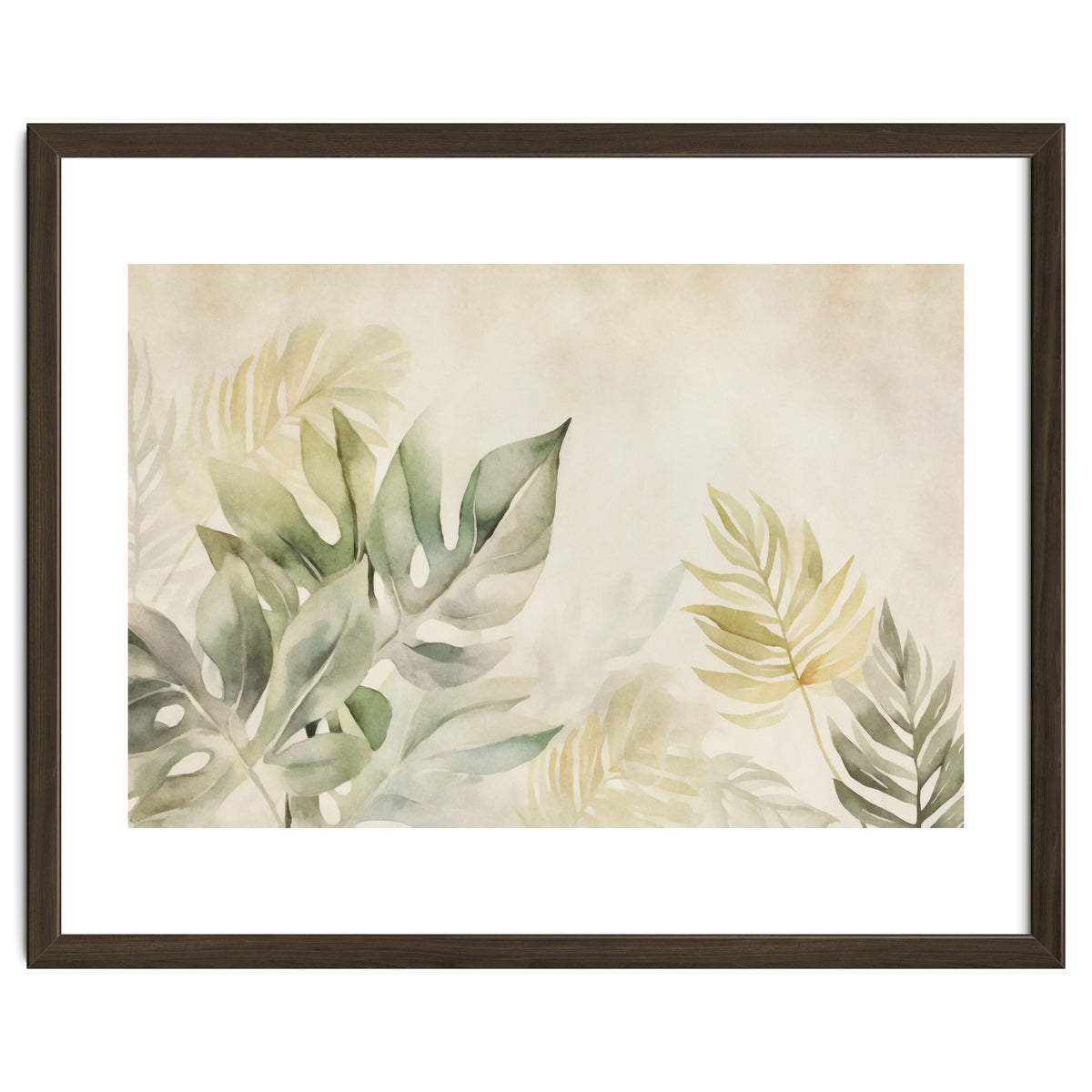 Gentle Leaf Tropical Whispers Watercolor Green