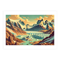 Vintage Argentina, Patagonia Glaciers Poster (Print Only)