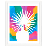 Fan Palm, Tropical Nature Botanical Colorful Watercolor, Abstract Jungle Rainbow Boho, Eclectic Plants Contemporary Modern thumbnail