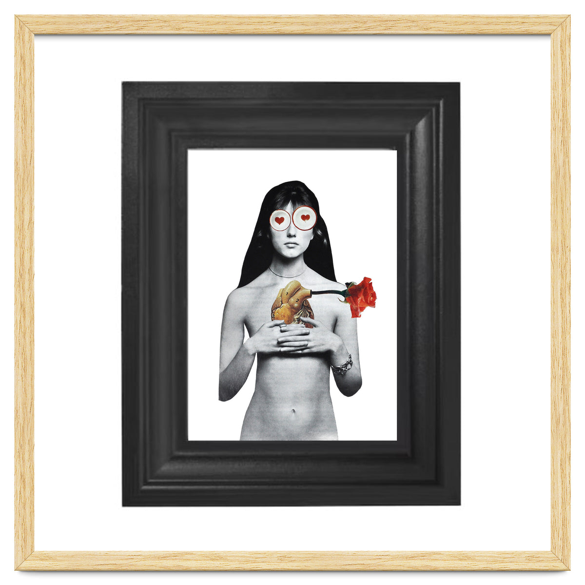 Woman In Love - Print of Paper Collage