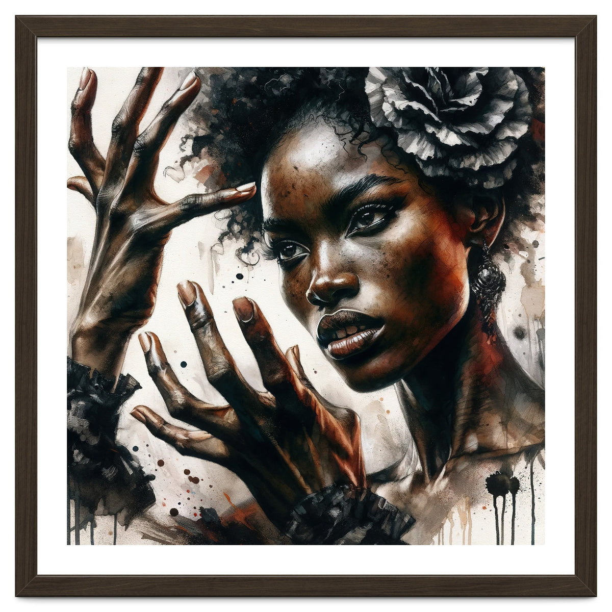 Noir Flamenco Hands Portrait