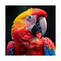 Scarlet Macaw Parrot Headshot Vibrant Colors (Print Only)