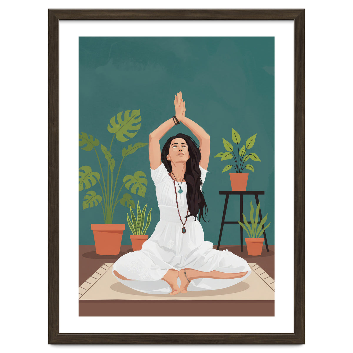 Serene Yoga Pose FitnessIllustration