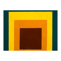 JOSEF ALBERS - HOMAGE TO THE SQUARE DARK GREEN YELLOW ORANGE BROWN  (Print Only)