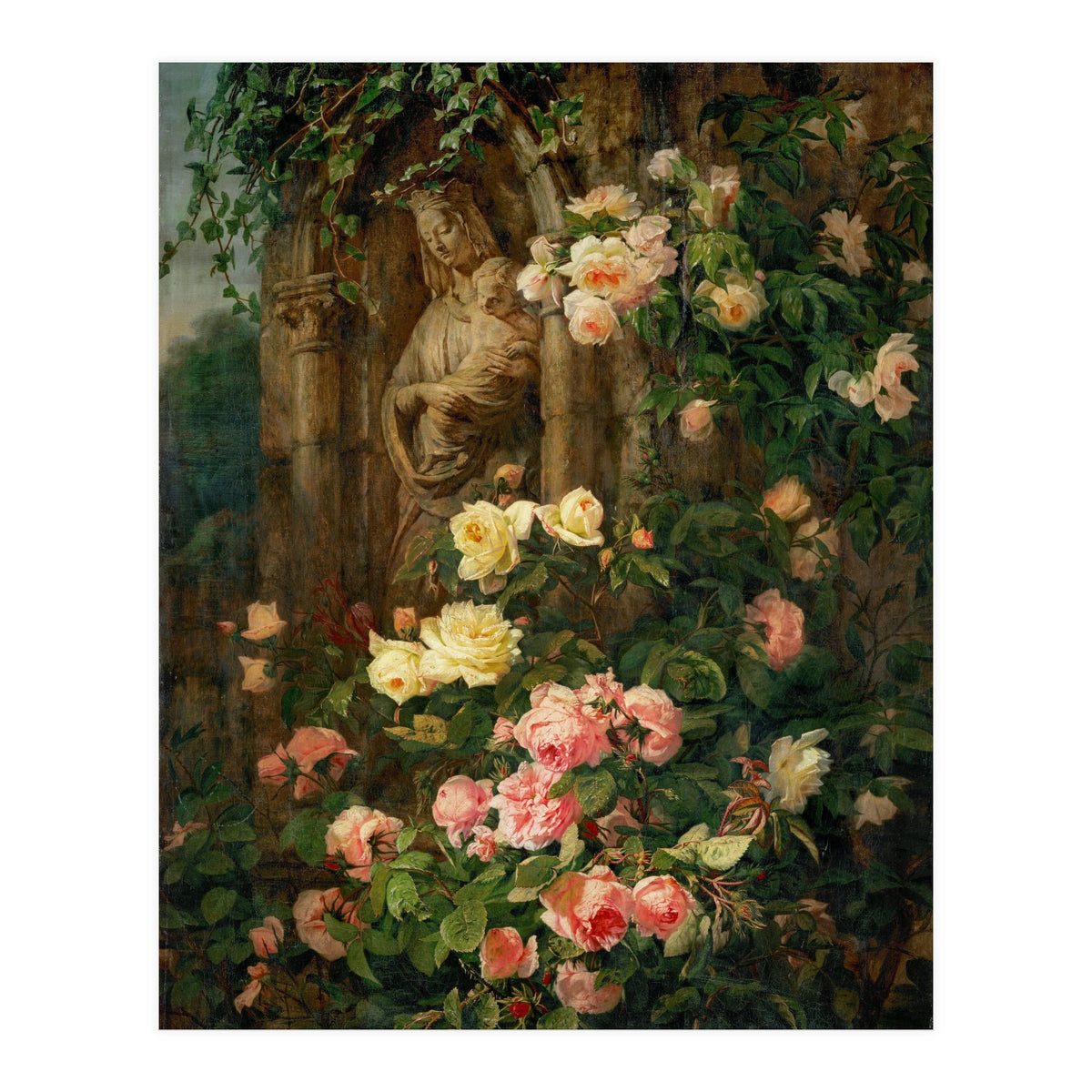 Le Benitier: Notre-Dame-des-Roses. 1850 Canvas, 127 x 90 cm. (Print Only)