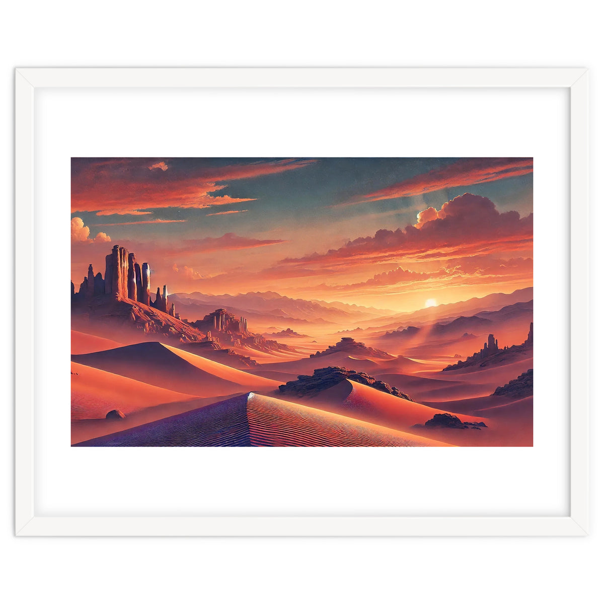 Vintage Chile, Atacama Desert Sunset Poster