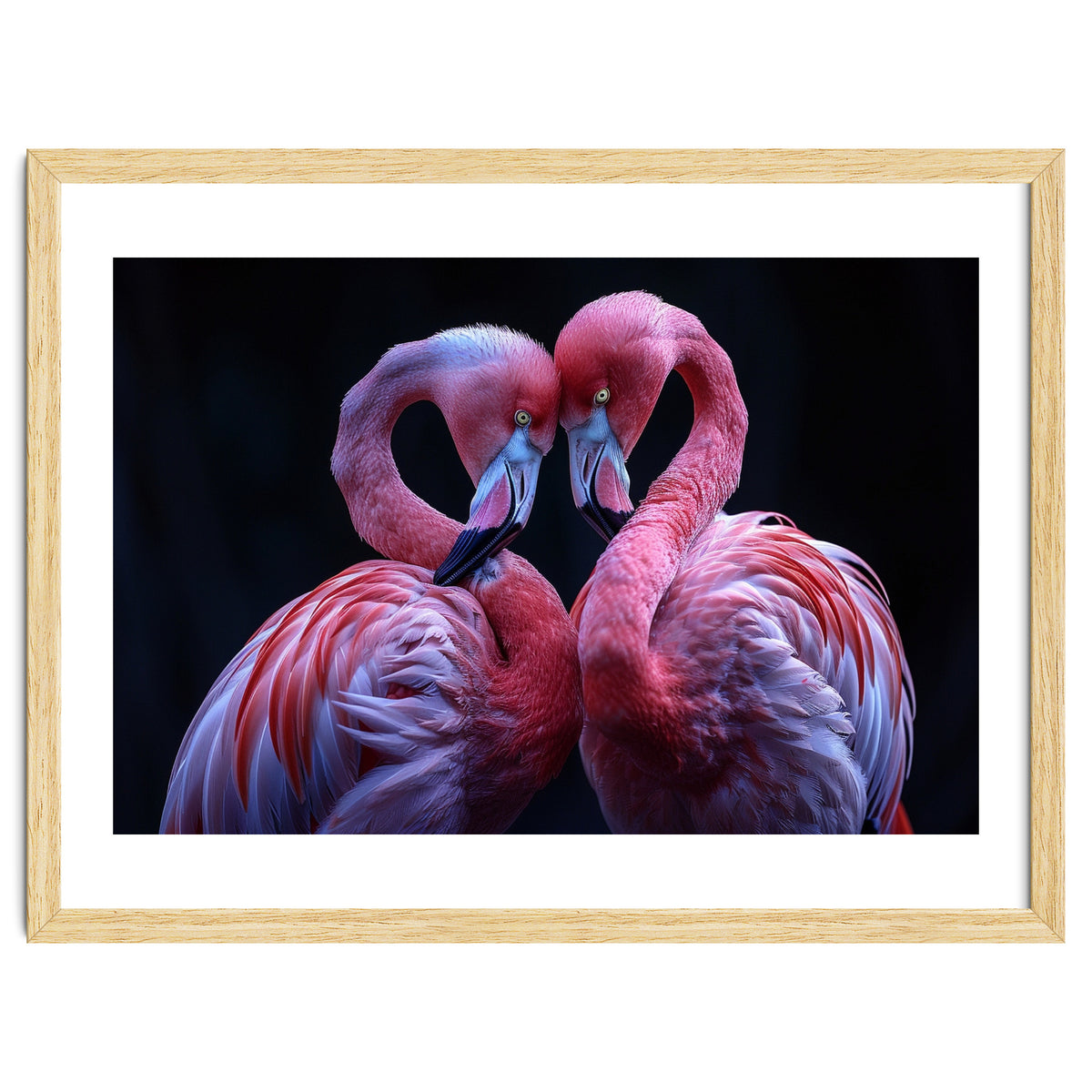 Two Pink Flamingos Forming A Heart Shape