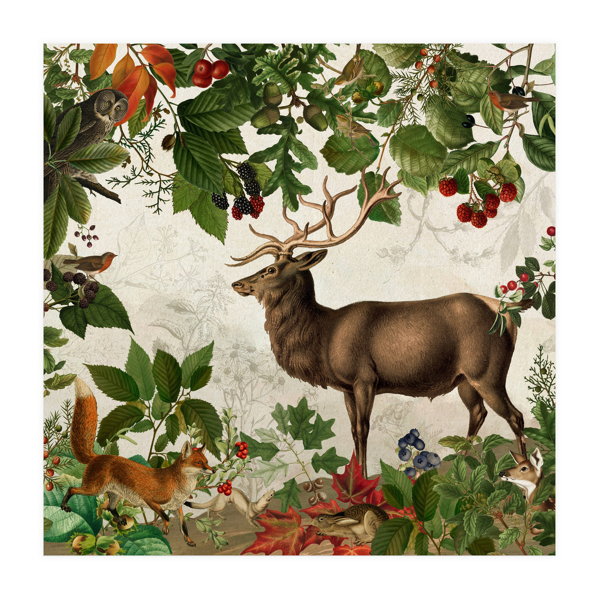 Nostalgic Autumn guardians of the forest 1 (Print Only)