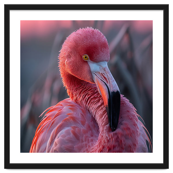 Pink Flamingo Bird Close Up Portrait