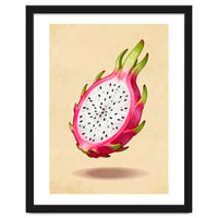 Dragonfruit, Watercolor Illustration, Tropical Pink Art